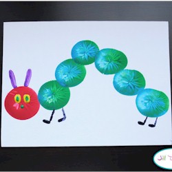 Balloon Print Very Hungry Caterpillar - Kids Crafts