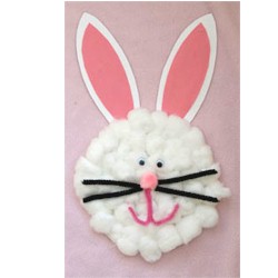 Cotton Ball Easter Bunny - Kids Crafts