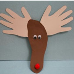 Craft Ideas Elementary Kids on Crafts For Kids   Handprint Footprint Reindeer Christmas Craft