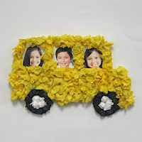 Tissue Paper School Bus Frame - Kids Crafts