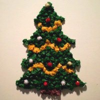 Tissue Paper Christmas Tree - Kids Crafts