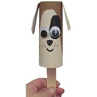 Cardboard Tube Puppy Puppet Craft