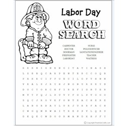 Labor Day Word Search - Kids Crafts