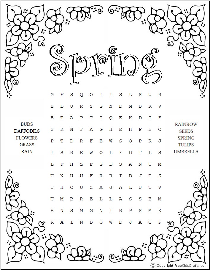 21 Spring Word Search Puzzles That the Kids Will Love