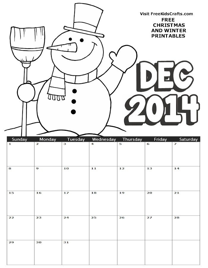 calendar coloring pages 2014 - photo #21