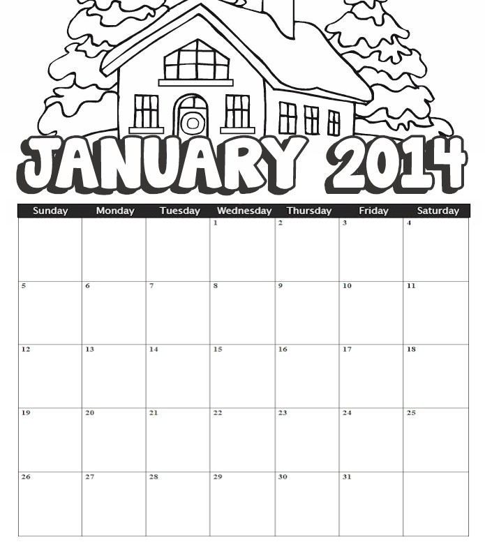 calendar coloring pages 2014 - photo #30