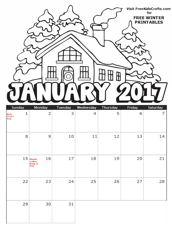 january coloring pages free printable - photo #35