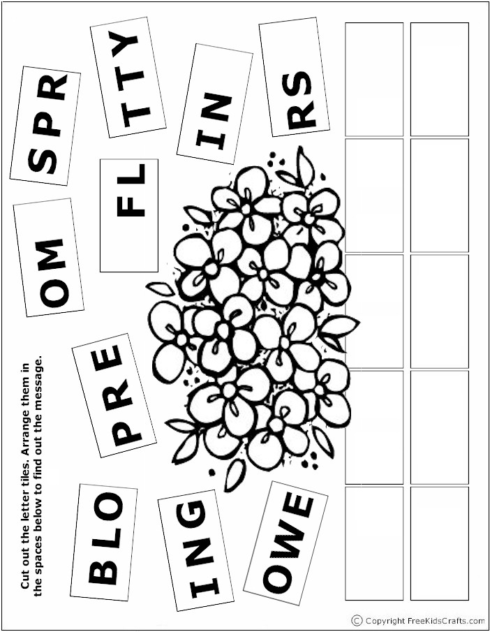 Printable Spring Word Puzzles