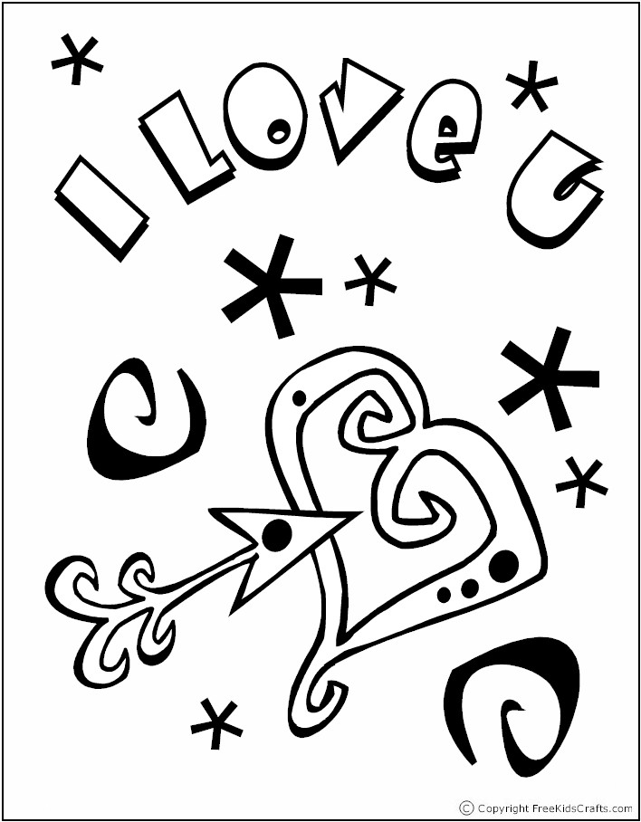valentine crafts coloring pages - photo #29