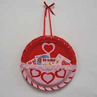 Image of Paper Plate Valentines Day Card Holder