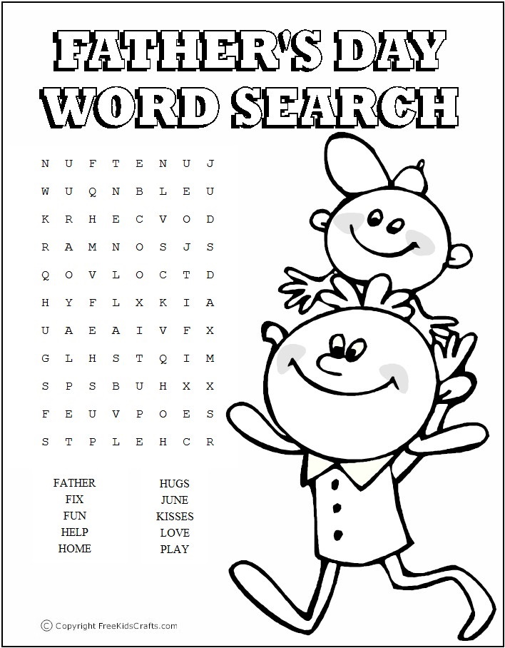 3 Printable Father's Day Word Puzzles