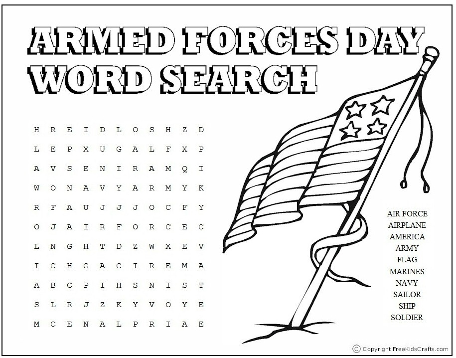 Armed Forces word search