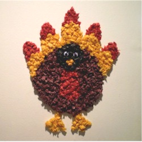 Turkey for kids to make of tissue paper