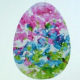 easter egg sun catcher made from crayon shavings.
