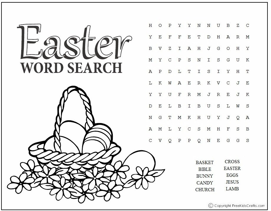 Easter Word Search for kids