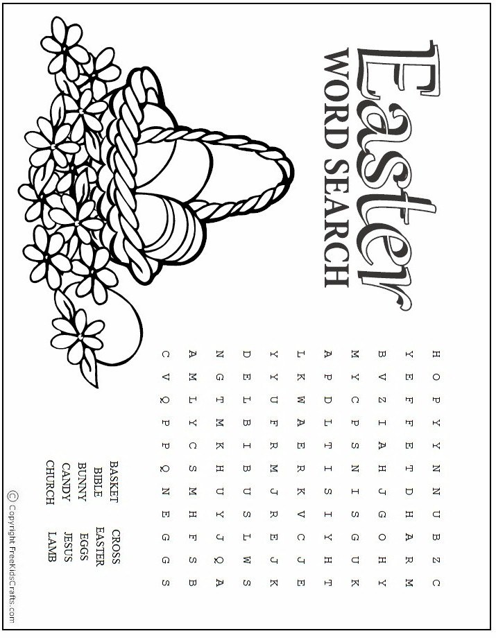Easter word search for kids