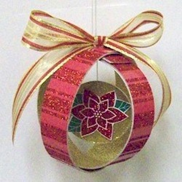 Ornament made from scraps of scrapbook paper