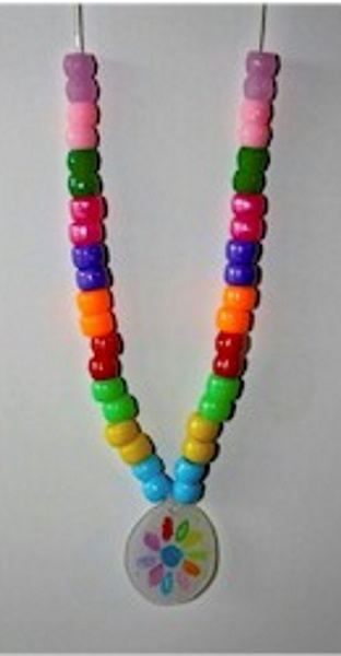 Necklace made with beads from the Daisy petal colors