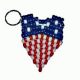 Red, white and blue shield shaped beaded key chain