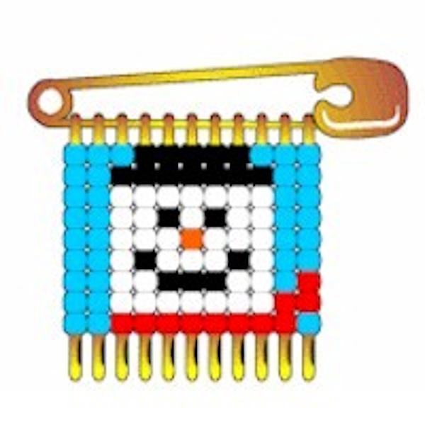 Beaded Snowman Pin