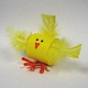 Chick made from construction paper and feathers