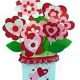 Pink and Red Heart shaped paper flowers