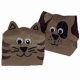 Cat and Dog made from paper bags.
