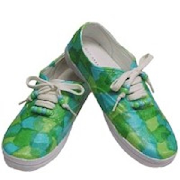 Decorative sneakers designed with tissue paper