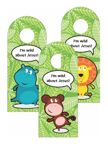 Wild about Jesus Jungle door hangers