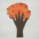 Fall tree made from a child's handprint and provided pattern