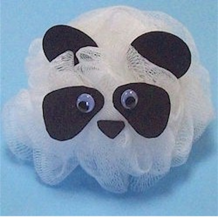 Turn white scrubby into cute panda