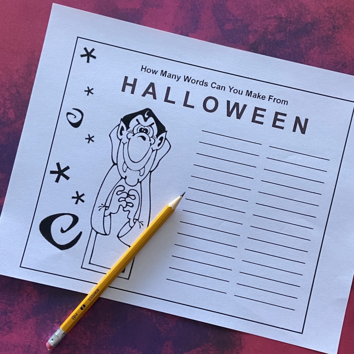 Halloween Word Game Worksheet