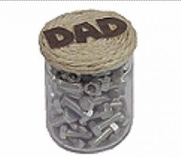 Turn a recycled jar into a safe for Dad.