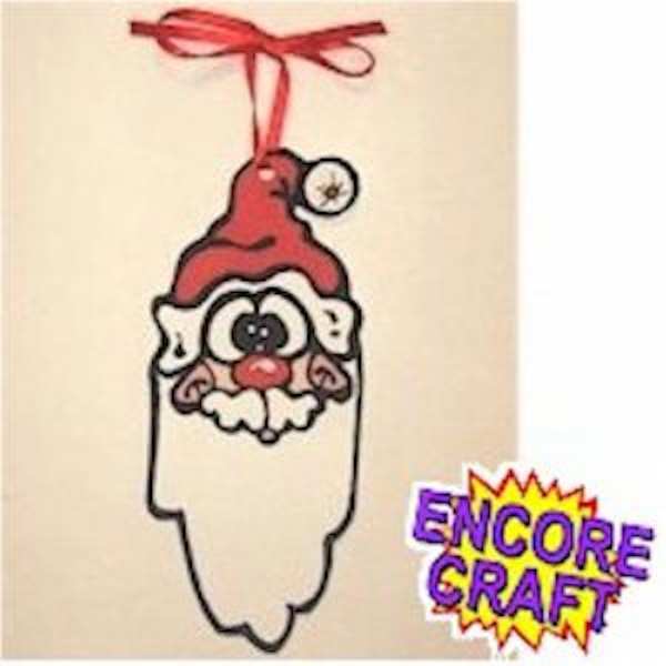 Santa Handprint ornament for kids to make for the tree.