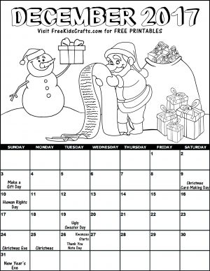 dec calendar 2017