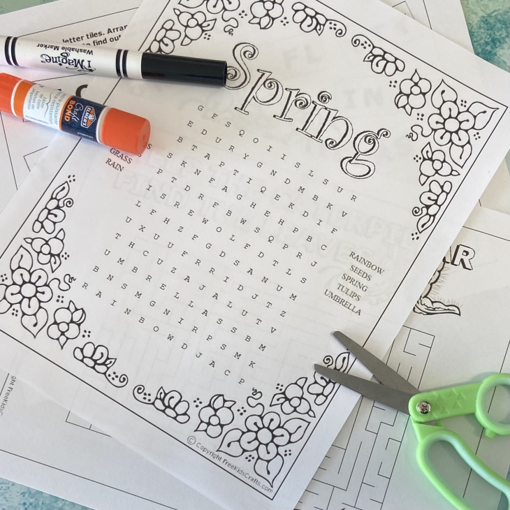 3 Printable Spring Word Puzzles