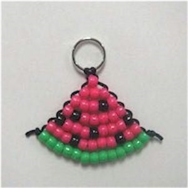 DIY Beaded watermelon key chain or back pack chain.