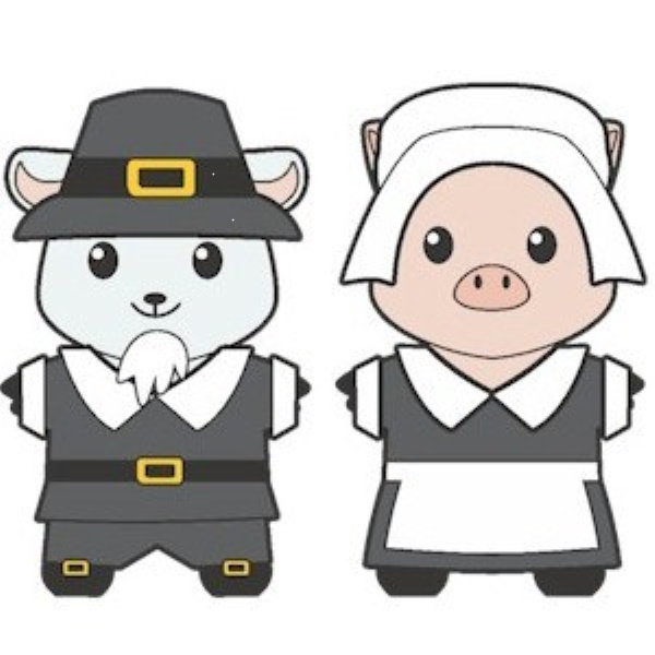 Printable Thanksgiving Pilgrim Buddies Paper Dolls