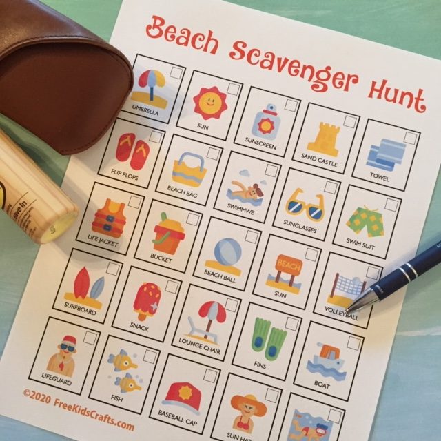 Printable Beach Scavenger Hunt