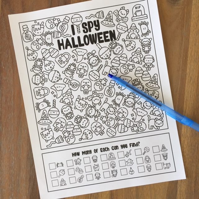 Worksheet for kids with a Halloween theme