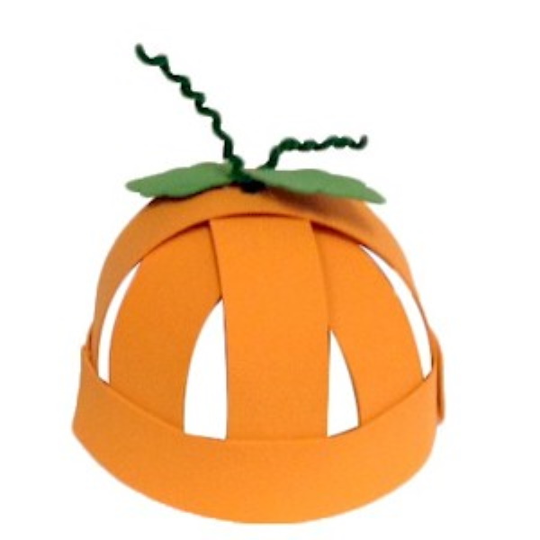 Foam hat shaped like a pumpkin top
