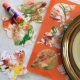 Fall Placemat made with Shaving Cream leaves