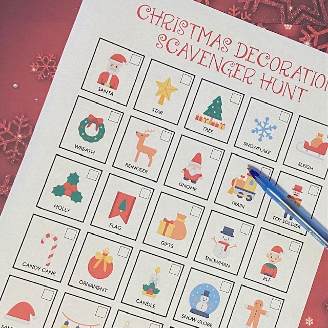 Christmas Decoration Scavenger Hunt