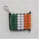 Irish flag made of green white and orange beads.