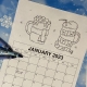 January 2023 coloring calendar for kids