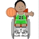 Printable wheelchair paper doll basketball player for young children