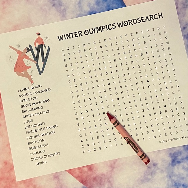 Printable Winter Olympics Word Search