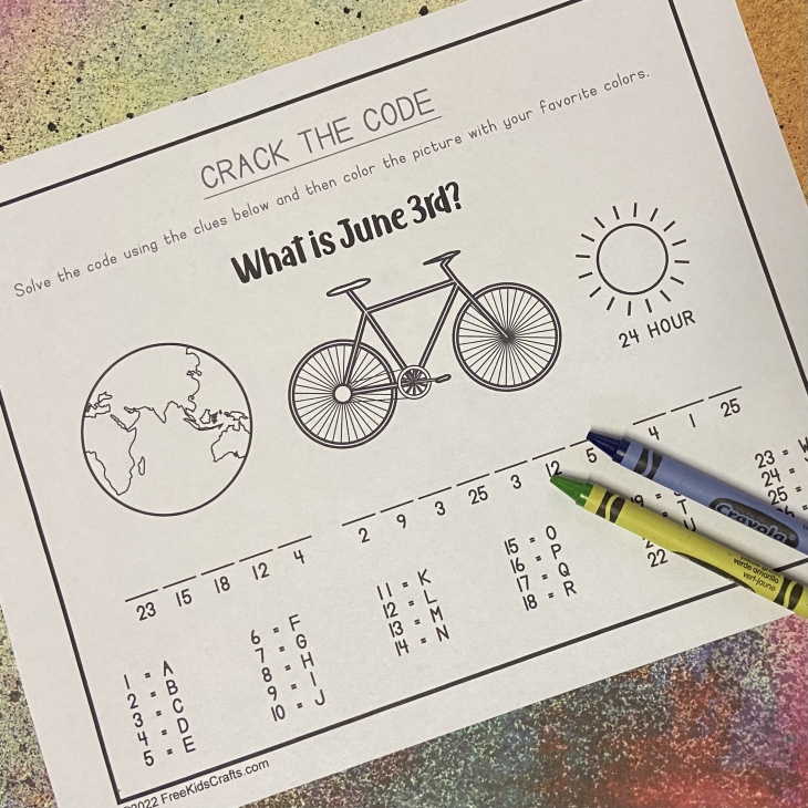 World Bicycle Day Code Worksheet