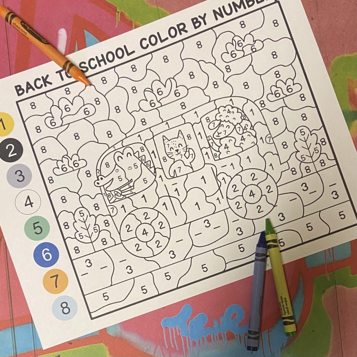 Back To School Color By Number