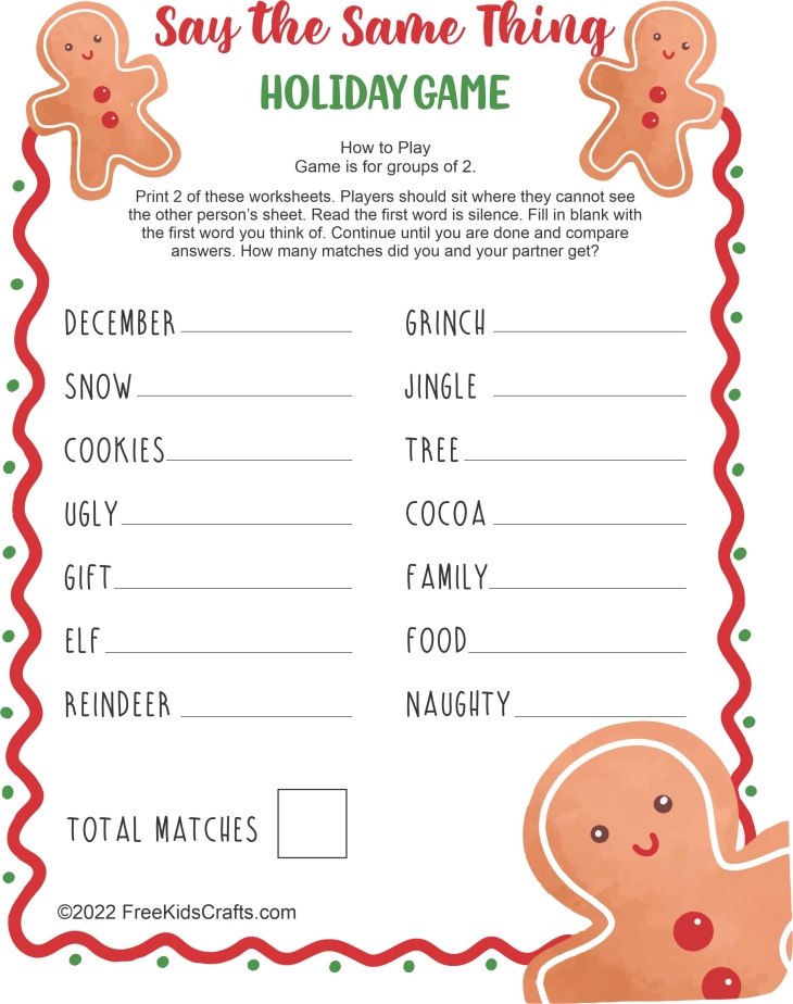 Holiday Game Activity